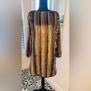 New Eva Mendes New York & Company Sequin Semiformal Dress